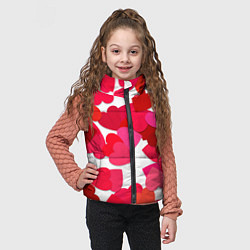 Детский жилет Сердца россыпь, цвет: 3D-черный — фото 2