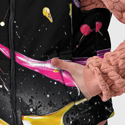 Детский жилет Мазки краски на черном, цвет: 3D-красный — фото 2