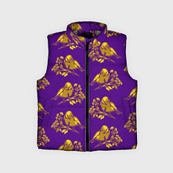 Детский жилет Золотые птички на индиго, цвет: 3D-светло-серый