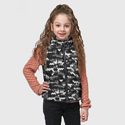 Детский жилет Серая пиксельная текстура, цвет: 3D-красный — фото 2