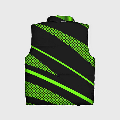 Детский жилет Чёрно-зелёный абстрактные полосы / 3D-Черный – фото 2