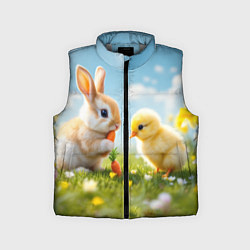 Детский жилет Кролик и цыпленок встречают Пасху, цвет: 3D-светло-серый
