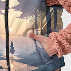 Детский жилет В лесу на закате, цвет: 3D-светло-серый — фото 2