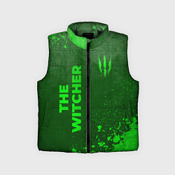 Детский жилет The Witcher - green gradient вертикально, цвет: 3D-черный