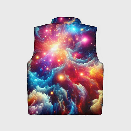 Детский жилет Colorfull neon space clouds - ai art fantasy / 3D-Черный – фото 2
