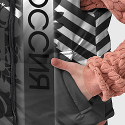 Детский жилет Россия герб и полосы серый, цвет: 3D-черный — фото 2