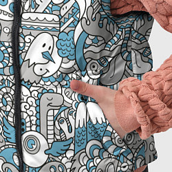 Детский жилет Дудлинг серо-голубой, цвет: 3D-черный — фото 2