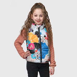 Детский жилет Цветы - абстрактные узоры, цвет: 3D-черный — фото 2