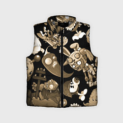 Детский жилет Растения против зомби в бежевом цвете, цвет: 3D-светло-серый