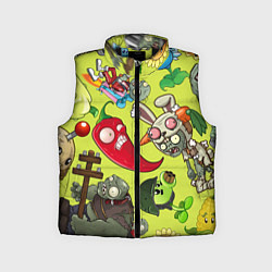 Детский жилет Растения против зомби с героями, цвет: 3D-черный