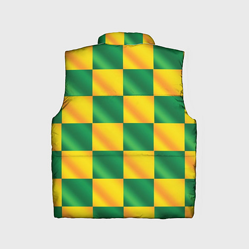 Детский жилет Желтый и зеленый геометрический паттерн / 3D-Черный – фото 2