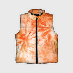 Детский жилет Оранжевый тай-дай пятна, цвет: 3D-черный