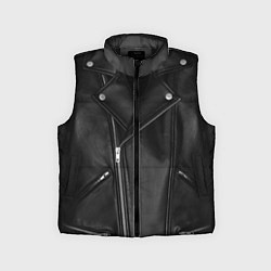 Детский жилет Кожаная куртка косуха, цвет: 3D-черный