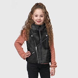 Детский жилет Кожаная куртка косуха, цвет: 3D-черный — фото 2