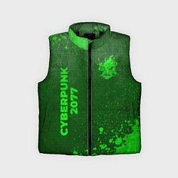 Детский жилет Cyberpunk 2077 - green gradient вертикально