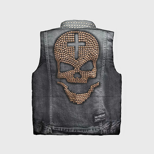 Детский жилет Джинсовка с черепом и татуировкой дракона / 3D-Черный – фото 2