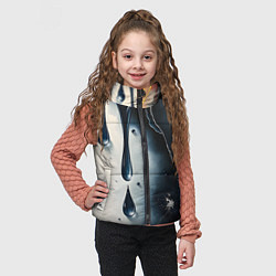 Детский жилет Сюрреалистичная абстракция с каплями, цвет: 3D-черный — фото 2