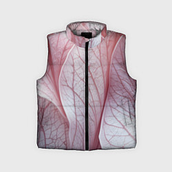 Детский жилет Розовые листья, цвет: 3D-светло-серый