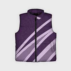 Детский жилет Фиолетовый абстрактный с полосой, цвет: 3D-черный