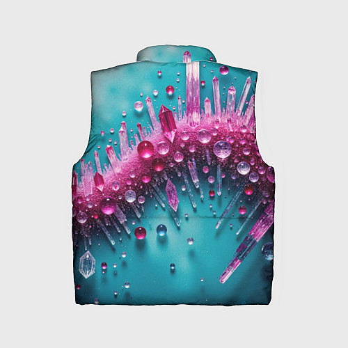 Детский жилет Розовые кристаллы / 3D-Черный – фото 2