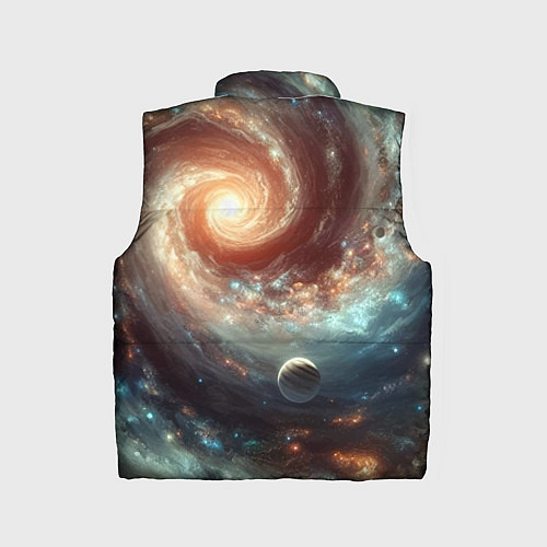 Детский жилет Далёкая неоновая галактика - нейросеть / 3D-Черный – фото 2