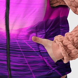 Детский жилет Синтвейв ретровейв неоновый узор и солнце, цвет: 3D-черный — фото 2