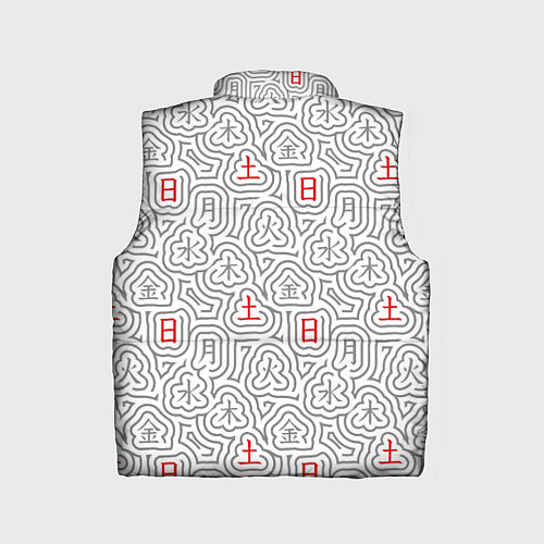 Детский жилет Серые будни и красные выходные иероглифами / 3D-Черный – фото 2