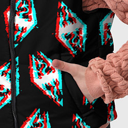 Детский жилет Skyrim glitch logo patten, цвет: 3D-красный — фото 2