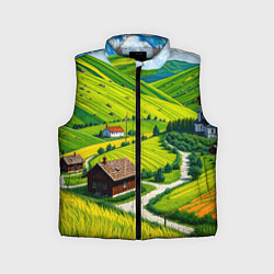 Детский жилет Русская душа и поле, цвет: 3D-светло-серый