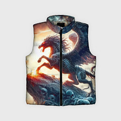 Детский жилет Пегас тёмных сил - нейроарт, цвет: 3D-светло-серый