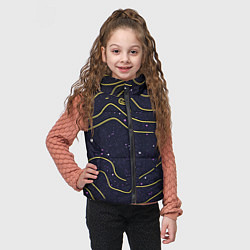 Детский жилет Абстракция золотых линий текстура, цвет: 3D-черный — фото 2