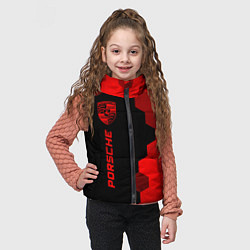 Детский жилет Porsche - red gradient по-вертикали, цвет: 3D-черный — фото 2