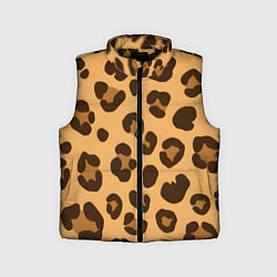 Детский жилет Коричневые пятна леопарда, цвет: 3D-черный