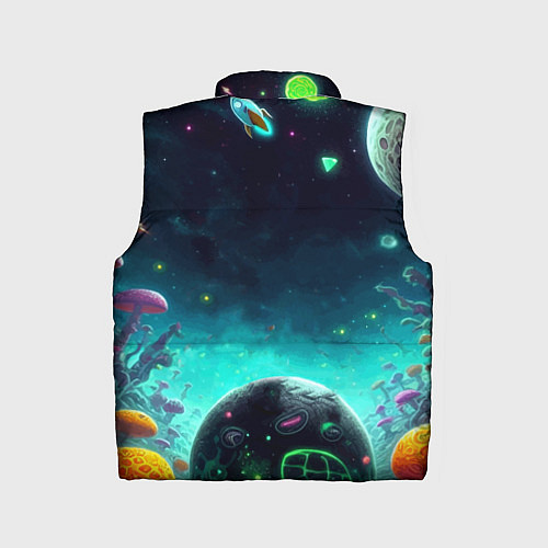 Детский жилет Рик и Морти на планете сказочных грибов / 3D-Черный – фото 2