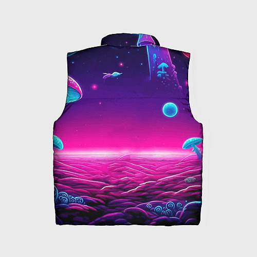 Детский жилет Морти и Рик на планете неоновых сказочных грибов / 3D-Черный – фото 2