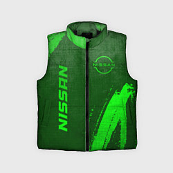 Детский жилет Nissan - green gradient вертикально, цвет: 3D-черный