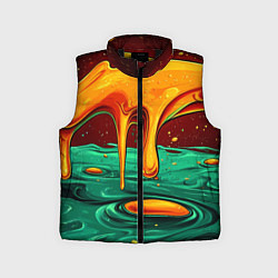 Детский жилет Оранжевая клякса текстура, цвет: 3D-черный