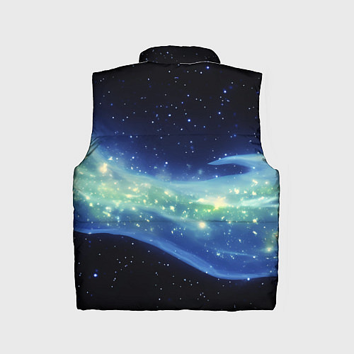 Детский жилет Синяя волна с зеленым оттенком на черном / 3D-Черный – фото 2