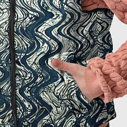 Детский жилет Бело-синий искажённые абстрактные линии, цвет: 3D-черный — фото 2