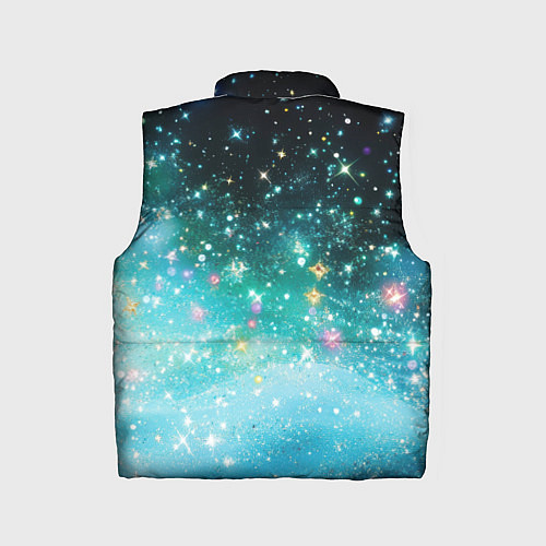 Детский жилет Бирюзовые блестки фон / 3D-Черный – фото 2