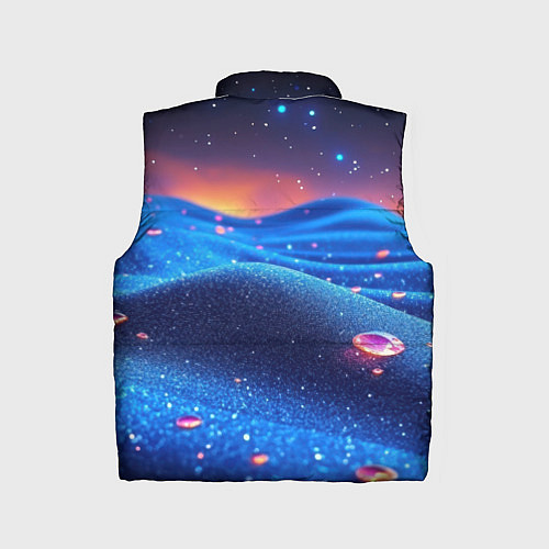 Детский жилет Синяя дюна - текстура / 3D-Черный – фото 2