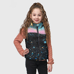 Детский жилет Блестящая текстура на черном, цвет: 3D-черный — фото 2