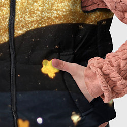 Детский жилет Золотые волны текстура, цвет: 3D-черный — фото 2