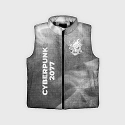 Детский жилет Cyberpunk 2077 - grey gradient вертикально, цвет: 3D-черный