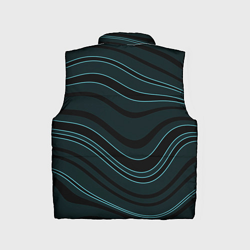 Детский жилет Тёмный синий волнистые полосы / 3D-Черный – фото 2
