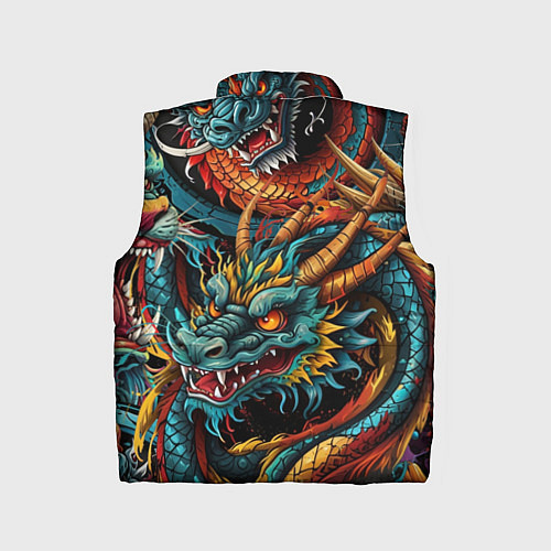 Детский жилет Татуировка дракона ирезуми / 3D-Черный – фото 2