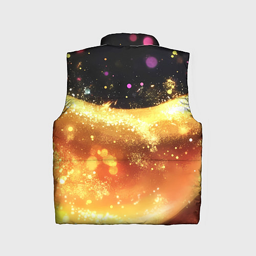 Детский жилет Черно-золотой фон текстуры с блеском / 3D-Черный – фото 2