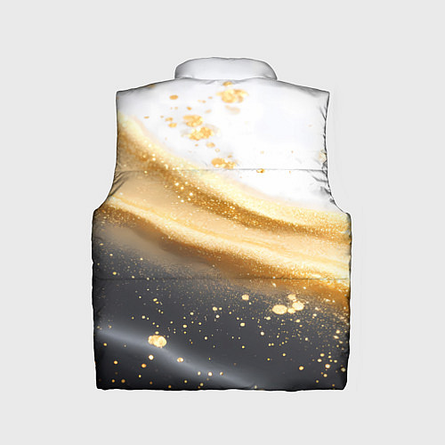 Детский жилет Черно-золотая текстура на белом / 3D-Черный – фото 2