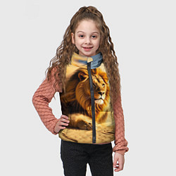 Детский жилет Лев в пустыне, цвет: 3D-черный — фото 2