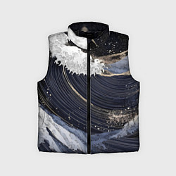Детский жилет Волны моря с блестками, цвет: 3D-черный